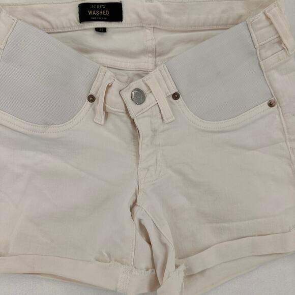 J.Crew Washed White Elastic Stretch Shorts Size 27 - Picture 3 of 5